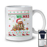 Personalized Custom Name Merry Walmas; Adorable Christmas Plaid Santa Walrus; Animal Lover T-Shirt