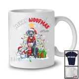 Personalized Custom Name Merry Woofmas; Lovely Christmas Lights Santa Great Dane; Snowman T-Shirt