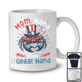 Personalized Custom Name Mom Nana Great Nana, Amazing 4th Of July Crab Family Group T-Shirt