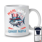 Personalized Custom Name Mom Nana Great Nana, Amazing 4th Of July Tuna Fish Family Group T-Shirt