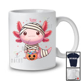 Personalized Custom Name Mummy Axolotl Pumpkin Candy; Lovely Halloween Axolotl; Family Group T-Shirt