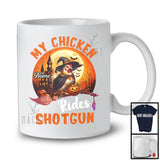 Personalized Custom Name My Chicken Rides Shotgun, Humorous Halloween Witch Farmer Lover T-Shirt