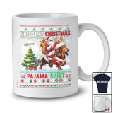 Personalized Custom Name My Christmas Pajama Shirt; Lovely Sweater Santa Riding Dachshund T-Shirt