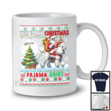 Personalized Custom Name My Christmas Pajama Shirt; Lovely Sweater Santa Riding Poodle T-Shirt