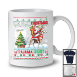 Personalized Custom Name My Christmas Pajama Shirt; Lovely Sweater Santa Riding Whippet T-Shirt