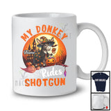 Personalized Custom Name My Donkey Rides Shotgun, Humorous Halloween Witch Farmer Lover T-Shirt