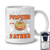 Personalized Custom Name My Favorite Pumpkins Call Me Father; Lovely Halloween Plaid Family T-Shirt