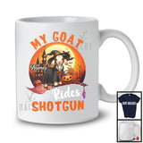 Personalized Custom Name My Goat Rides Shotgun, Humorous Halloween Witch Farmer Lover T-Shirt