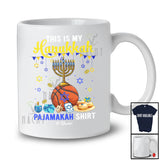 Personalized Custom Name My Hanukkah Pajama Shirt; Joyful Custom Name Basketball Ball Player T-Shirt