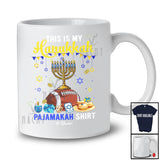 Personalized Custom Name My Hanukkah Pajama Shirt; Joyful Custom Name Football Ball Player T-Shirt