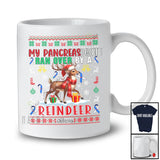 Personalized Custom Name My Pancreas Got Ran Over; Joyful Diabetes Christmas Sweater Reindeer T-Shirt