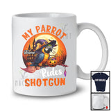 Personalized Custom Name My Parrot Rides Shotgun, Humorous Halloween Witch Bird Lover T-Shirt