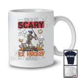 Personalized Custom Name My Scary Ice Hockey Costume; Creepy Halloween Skeleton Playing Sport T-Shirt