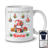 Personalized Custom Name Nana; Adorable Christmas Lights Ornaments Gnomes; Family T-Shirt