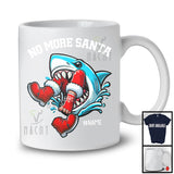 Personalized Custom Name No More Santa; Sarcastic Christmas Shark Eating Santa; Family T-Shirt