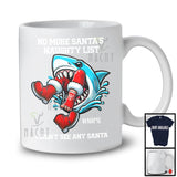 Personalized Custom Name No More Santa's Naughty List; Sarcastic Christmas Shark Eating Santa T-Shirt