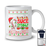 Personalized Custom Name Not Going To Suck Itself; Amusing Christmas Sweater Candy Canes Santa T-Shirt