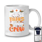 Personalized Custom Name Nurse Thanksgiving Crew; Lovely Autumn Leaves Pumpkin T-Shirt