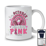 Personalized Custom Name October We Wear Pink; Lovely Breast Cancer Ribbon; Dispatcher Rainbow T-Shirt