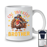 Personalized Custom Name One Thankful Brother; Lovely Thanksgiving Turkey Sunglasses; Family T-Shirt