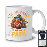 Personalized Custom Name One Thankful Papa; Lovely Thanksgiving Turkey Sunglasses; Family T-Shirt