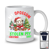 Personalized Custom Name Opossum Stolen My Christmas Pajama Shirt; Cool X-mas Tree T-Shirt