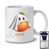 Personalized Custom Name Orange Boo Ghost Cosplay, Horror Halloween Fruit Vegan, Family T-Shirt