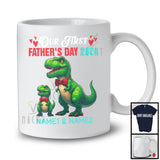 Personalized Custom Name Our First Father's Day 2024, Adorable T-Rex Dinosaur, Family Group T-Shirt