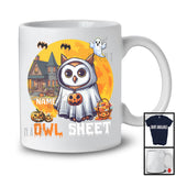 Personalized Custom Name Owl Sheet, Adorable Halloween Moon Boo Ghost Owl Lover T-Shirt