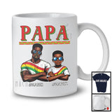 Personalized Custom Name Papa Son, Proud Father's Day Juneteenth Black, Afro Family T-Shirt