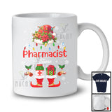 Personalized Custom Name Pharmacist, Joyful Christmas Lights Santa Pill, Jobs Careers T-Shirt