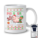 Personalized Custom Name Pig Squad; Amazing Christmas Sweater Snowman Dabbing Elf; Animal T-Shirt