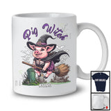 Personalized Custom Name Pig Witch, Adorable Halloween Pig With Broom, Family Group T-Shirt