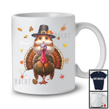 Personalized Custom Name Pilgrim Hamster Riding Turkey; Lovely Thanksgiving Fall Leaves T-Shirt