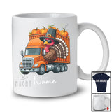 Personalized Custom Name Pilgrim Turkey Driving Truck, Amazing Thanksgiving Driver Team T-Shirt