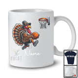 Personalized Custom Name Pilgrim Turkey Playing Basketball, Lovely Thanksgiving Sport Player Team T-Shirt