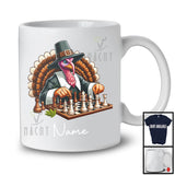 Personalized Custom Name Pilgrim Turkey Playing Chess, Lovely Thanksgiving Sport Player Team T-Shirt