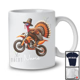 Personalized Custom Name Pilgrim Turkey Riding Dirt Bike, Amazing Thanksgiving Rider Biker Team T-Shirt