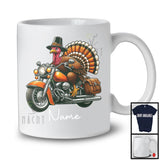 Personalized Custom Name Pilgrim Turkey Riding Motorcycle, Amazing Thanksgiving Rider Biker Team T-Shirt