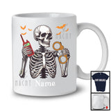 Personalized Custom Name Police Officer Skeleton, Horror Halloween Costume Careers Group T-Shirt