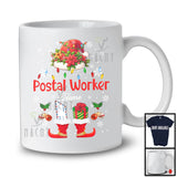 Personalized Custom Name Postal Worker, Joyful Christmas Lights Santa Envelope, Jobs Careers T-Shirt