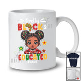 Personalized Custom Name Pretty Black And Educated; Lovely Black History Month Girls Afro T-Shirt