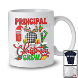 Personalized Custom Name Principal Christmas Crew; Cheerful Plaid X-mas Pajama; Careers Jobs T-Shirt