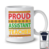 Personalized Custom Name Proud Assistant Teacher; Joyful Black History Month African; Afro Family T-Shirt