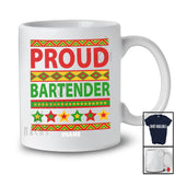 Personalized Custom Name Proud Bartender; Joyful Black History Month African; Afro Family T-Shirt