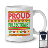 Personalized Custom Name Proud Phlebotomist; Joyful Black History Month African; Afro Family T-Shirt