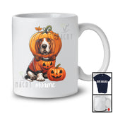 Personalized Custom Name Pumpkin Basset Hound; Humorous Halloween Family Group T-Shirt