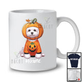 Personalized Custom Name Pumpkin Bichon Frise; Humorous Halloween Family Group T-Shirt