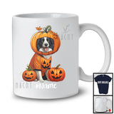 Personalized Custom Name Pumpkin Border Collie; Humorous Halloween Family Group T-Shirt