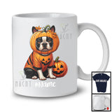 Personalized Custom Name Pumpkin Boston Terrier; Humorous Halloween Family Group T-Shirt